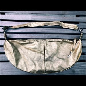 Allison Burns Faithfull Gold Hobo Sling Bag